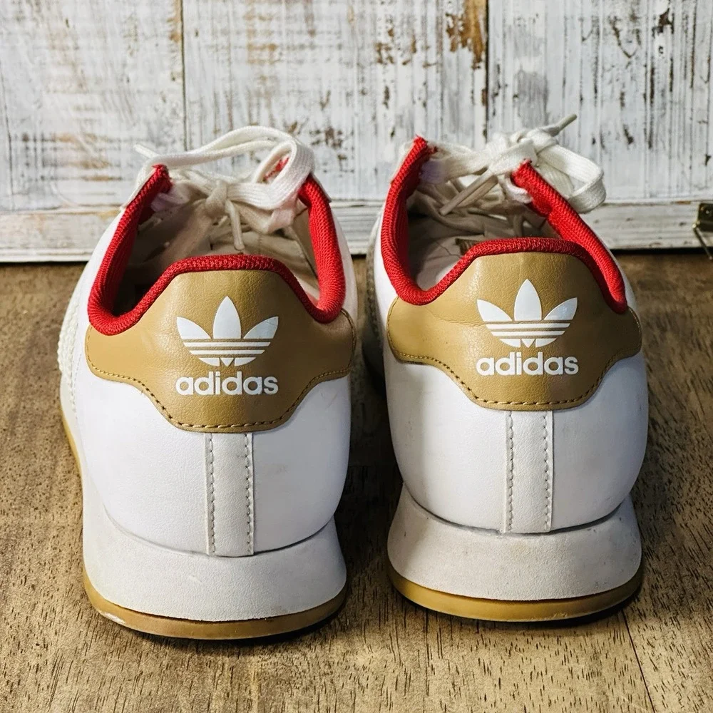 Vintage Adidas Orion Low White Tan Red Trim Running Shoe Size‎ 5.5